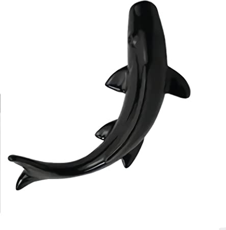 TURSGYZ Keramik Schwarzer Fisch Wanddekor Skulptur Wandbehang Kunst Home Living Esszimmer Dekor 20cm