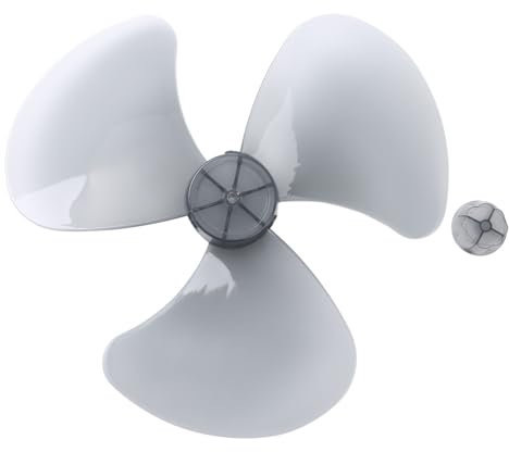 Agoky 16 Zoll Lüfterflügel Ersatz für Haushaltsventilatoren 3 Blätter Ventilatorflügel Kunststoff Blätter Grau B 16 Zoll