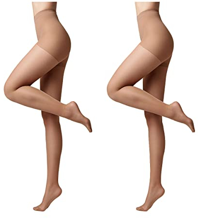 Conte elegant modellierende Damenstrumpfhose 2er Pack - ACTIVE 40 DEN - Stimuliert die Blutzirkulation formende Feinstrumpfhose Damen Strumpfhose - Farbe Natural Größe 3