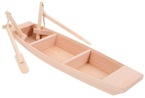 SEWACC Segelboot Ornament Miniatur Geschenke Hand Holz Bastelset Modell Schiff Kits Fischerboot Modell Unlackiert Mini Boot Suite Statuette Holzboot Holz Fischerboot