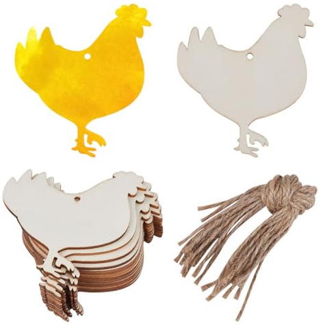 GORGECRAFT 20 st tupp trä utskärning oavslutade träetiketter hängen djur träskivor ornament hängande set med hål rep för hantverk bröllop jul födelsedag tema fest dekoration målning