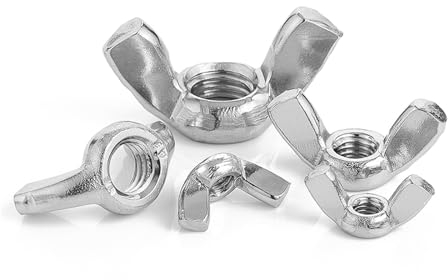 BREAKA 10 Teile/los Flügelmuttern M3 M4 M5 M6 M8 M10 M12 Edelstahl/Verzinkte Flügelmuttern Handfest Mutter DIN315 (Color : Stainless, Size : M8 x10pc)
