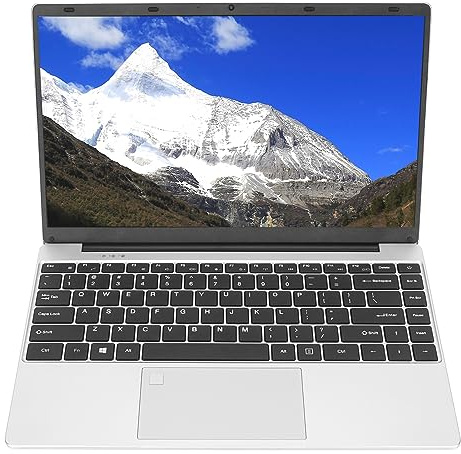 Computer Portatile da 14 Pollici, 16 GB 4 CPU 2.4G 5G WiFi PC Portatile con Tastiera Retroilluminata, Tastierino Numerico, Lettore di Impronte Digitali, (16+512G Spina