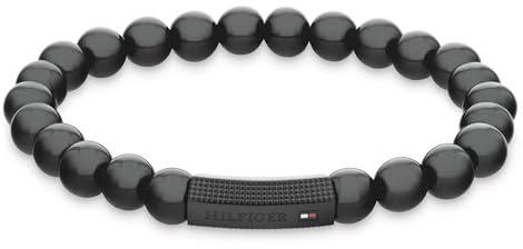 Tommy Hilfiger Jewelry Armband mit Schmuckperlen für Herren Mit Steinen aus Onyx oder Tigerauge