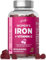 Iron Gummies for Women | 100% NRV Supplement with Vitamin C | High Strength 14mg Iron | Natural Cherry Flavour | Vegan 60 Gummies | PINK