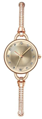 Silverora Uhren Damen schmal Armkette: Diamantverziertes Zifferblatt Analoge Quarz Armbanduhren Verstellbare Damenuhren mit Glitzern Volldiamant Skala Geschenke für Frauen Freundin Mutter