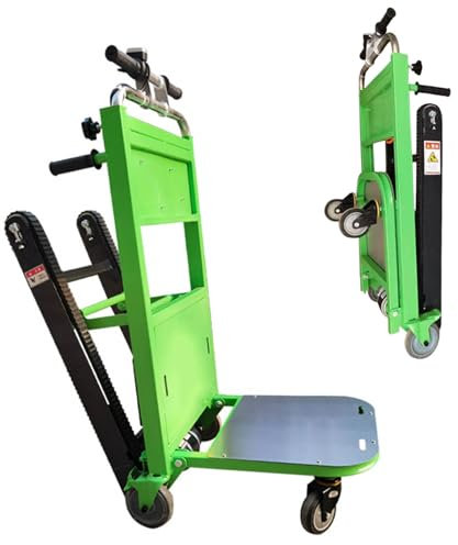 CRBUDY Elektrischer Treppensteigerwagen, Treppensteigerwagen mit Raupenfahrwerk, Klappwagen mit 4 Rädern zum Bewegen von Möbeln, schweren Geräten, Baumaterialien