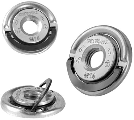 Oiieco Lot de 3 écrous de serrage rapide M14 pour meuleuse d'angle avec levier, changement de disque abrasif sans outil, rainure de verrouillage pour meuleuse d'angle