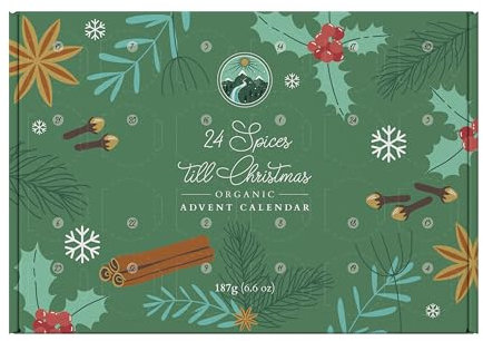 Alpi Nature Calendario de Adviento de Especias 2025, Set de Regalo Navideñas, Calendario Navideño 2025, 24 Mezclas de Especias Orgánicas para Cocinar y Hornear