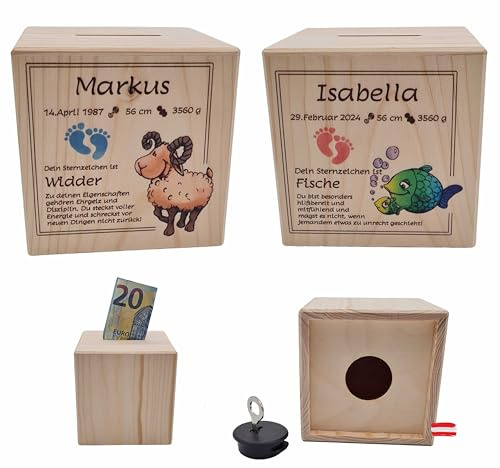 KF-Holz Spardose, Kinderspardose, Bierkasse, Kaffekasse (5005)