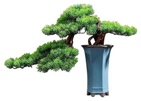 HLHLOP777 Künstliches Bonsai Künstliche Kiefer Bonsai Grün Ornamente TV Schrank Kaffee Tisch Eingang Büro Desktop Dekorationen für den Innenministerium.