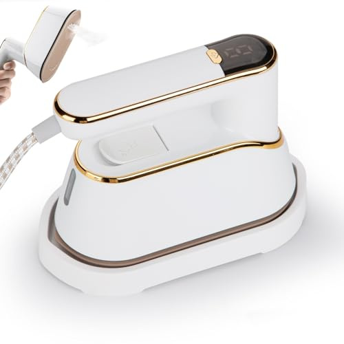 2 IN 1 Mini Travel Clothes Steamer, Portable Steam Iron, Handheld Clothing Steamer for Garment With LCD Screen, 15S Fast Heating, Travel College Dorm Home Essentials