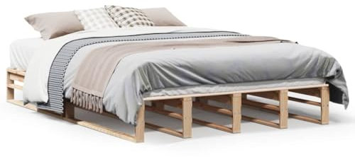Buzaza Massivholzbett ohne Matratze 160x200 cm Holz Bett Massivholzbett Bed Frame Bettgestell Bett Holz Kiefernholz - 850848