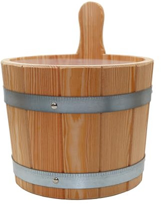 HAF® Saunakübel Lärche 5 Liter mit Kunststoffeinsatz | Feuchtigkeitsresistenter Aufgusseimer | Hochwertiges Sauna Zubehör | Qualität: Made in Germany