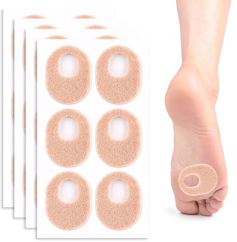 24 Pcs Pansements pour cors,soins des pieds,Anneau de Protection des Pieds pour Le Talon,Coussins de maïs pour orteils et pieds,Soulage la douleur causée par les callosités,les cors,les ampoules et