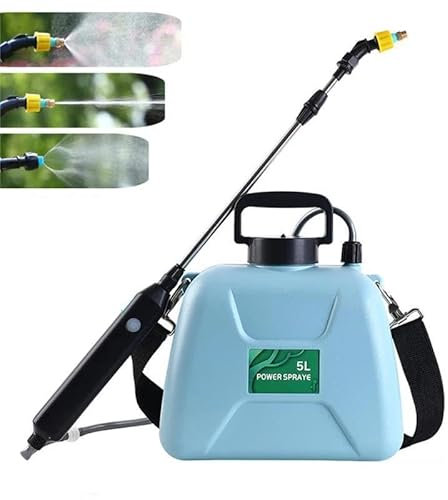 Spruzzatore elettrico portatile a zaino Pneterg da 5 l/8 l con lancia telescopica - Durata della batteria di 120 minuti - Spruzzatore a zaino ricaricabile, ricarica USB di tipo C (H+3 ugelli) per