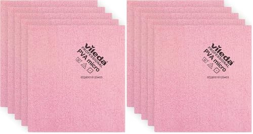 Vileda Micro Paño de Limpieza, Rosa, Rojo, 5 Piezas (Paquete de 2)