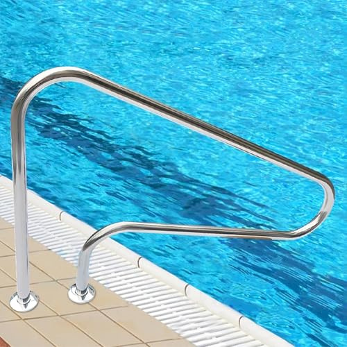 Rostfreier Schwimmbad-Handlauf 304 Edelstahl Pool Haltegriff, Pool Geländer Für Den Unterirdischen Pool-Einstieg, Pool Einstiegshilfe Handläufe Mit Zubehör, Geeignet für Wasserparks