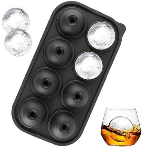 Sphere Ice Ball Maker with Lid, Easy Fill & Release Silicone Ice Cube Tray | Reusable Round Ice Mold for Whiskey, Bourbon and Cocktails, BPA Free