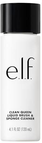 e.l.f. Clean Queen Liquid Brush & Sponge Cleaner, Foaming Gel Makeup Brush Cleanser, Gentle Formula, Suitable for Sensitive Skin, Easy-To-Use, Vegan & Cruelty-Free