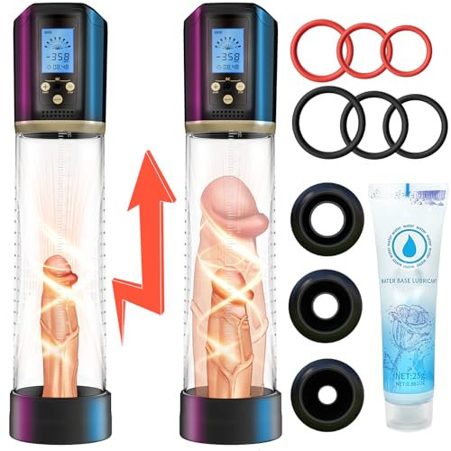 Penis Pump Male Sex Toys - Penis Pump for Penis Extender Pussy Sex Toy for Men Vacuum Pump with 8 Sucking Training Modes, Cock Pump Penis Masturbator with 3 Silicone Sleeves