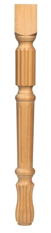goji home decor Fluted Beech Wood Table Leg – Rustic Modern Farmhouse Style – Unfinished Turned Design – Handmade for DIY Furniture Projects – Single Decorative Replacement Leg (38 Inch / 95 cm)
