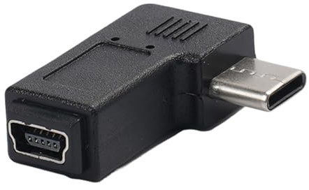 Adattatore USB C - Connettore maschio a 5 pin Tipo C, Mini 5p Femmina a Tipo C L'adattatore a gomito maschio Salvezza spazio per il computer portatile PC Monitor cellulare fotocamera