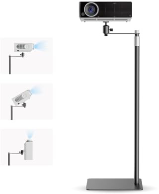 suptek Projector Stand Against Wall Hidden Stand, 360° Swivel, Height Adjustable 32.6- 46, Holds up to 11lbs, Universal Projector Mount Bracket, Compatible with Home Video Vlog DVR Camera, PR007FP