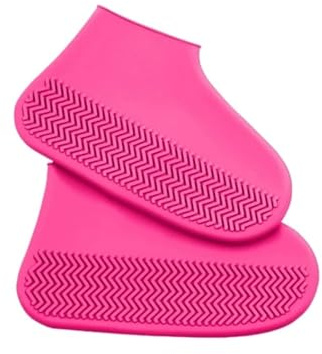 3 paia di copriscarpe in gomma for stivali da pioggia for uso esterno, copriscarpe impermeabili in silicone, copriscarpe for i giorni di pioggia, copriscarpe antiscivolo riutilizzabili(Pink,S)