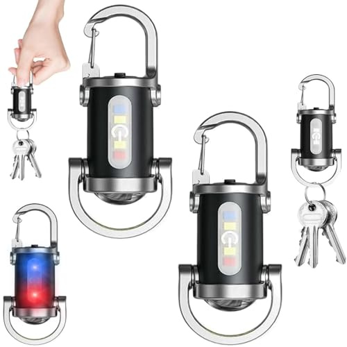 2 Stück Superhelle Mini-schlüsselanhänger-taschenlampe Wasserdicht, Mini Led Taschenlampe Usb Aufladbar Schlüsselanhänger, Taschenlampe Led Aufladbar Wasserdicht, Kompakt Leicht Für Camping Reisen