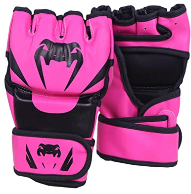 Homyl Gants de Sparring MMA Sac D'Entraînement Gants d'arts Martiaux Gants de Kickboxing en Cuir pour Hommes et Femmes, Rose