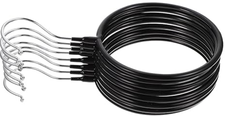 SHINEOFI Percha para Bufandas y Corbatas de Hierro Recubrimiento de PVC 8 Piezas Color Negro Tamaño Grande Organizador Multifuncional para Armario Adecuado para Bufandas Pañuelos y