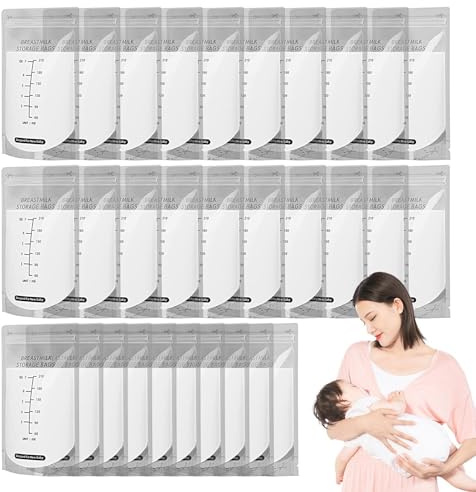 Sacchetti Per Latte Materno | 210ml Contenitore Autoportante,30 Pezzi Borsa per Latte Materno Facile da Versare - Per Allattamento Congelatore Viaggio Asilo Ufficio E Genitori