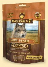 Warnicks Tierfutterservice 4 x 225g Wolfsblut Cracker Wide Plain High Energy getreidefreie Hundekekse mit 58% Pferdefleisch