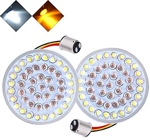 NATGIC 1157 Par bakre blinkers med vit/gul LED-ljus för Harley Davidson
