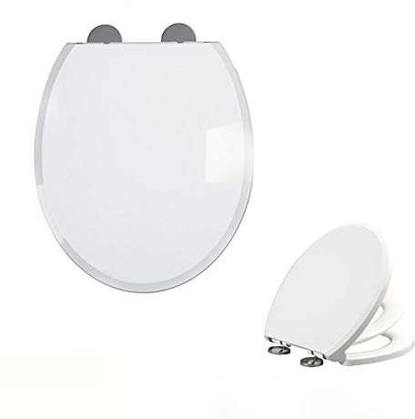 YLXD Family Klodeckel, Wc Sitz, Deckel Absenkautomatik,mit integriertem Kindersitz, Fast Fix/Schnellbefestigung abnehmbar,Antibakteriell, Easy-Clean Funktion für Familien mit Kinder