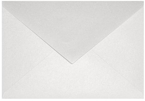 Netuno 25 Briefumschläge Perlmutt-Weiß DIN C6 114x 162 mm 120g Aster Metallic White Umschläge Perlweiß Perlglanz metallisch-glänzende Kuverts für Hochzeit Taufe Konfirmation Weihnachten