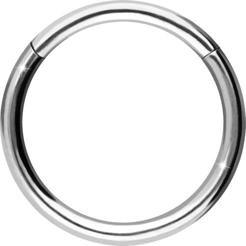 PIERCINGLINE Segmentring Clicker aus Titan - Piercing für Nase, Septum, Ohr, Helix oder Tragus