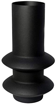LaLe Living Vase SEMRA in Schwarz mit strukturierter Oberfläche aus Eisen, 11 x 19,5 cm als dekorative Tischdeko oder Blumenvase im Wohnzimmer, Büro und Küche