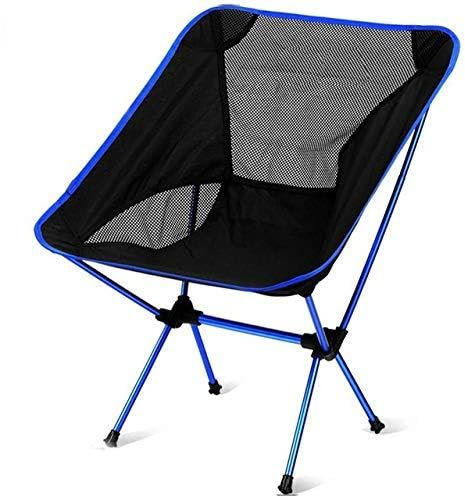 YFCTLM Klappstuhl Zusammenklappbar Camping-Stuhl, Außen Leichter Faltbarer Stuhl mit Aufbewahrungstasche, bewegliche Klappen Sie for das Wandern, Picknick, Angeln, Grill (Color : S Dark Blue)