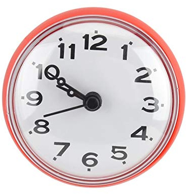 Tyenaza Reloj de Ducha, Reloj de baño al Aire Libre, Reloj Impermeable, Reloj de baño, Baño de Cocina(Rojo)