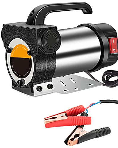 Boracy Pompe a Gasoil Electrique 12V/24V, Pompe de Transfert de Diesel, 580W Pompe à Vidange Extraction Huile Diesel Aspiration Kit avec Tuyau pour Bateau, Excavatrice, 55-65L/min