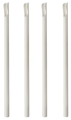 PAPSTAR Trinkhalme mit Löffel, Papier Pure Ø 8 mm, 20 cm Weiss 87992 Papiertrinkhalme Papierstrohhalme Shakehalme Löffel-Halme, 800 Stück