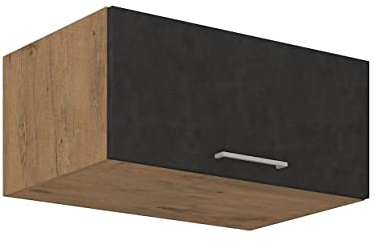 Kuechen-preisbombe Vigo Aufsatzschrank Hochschrank 80 cm Eiche Lancelot Matera Grau Küchenzeile