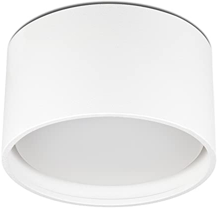 lambado® LED Aufbauleuchte flach mit großer Leuchtfläche - Set inkl. LED GX53 mit 6W 230V neutralweiß dimmbar- Decken Aufbaustrahler in weiss matt