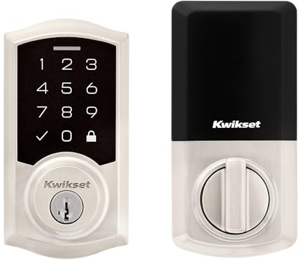 Kwikset SmartCode 270 Keyless Entry Electronic Touchpad Deadbolt Door Lock with Auto-Lock, Custom User Codes, Advanced Security in Satin Nickel Traditional