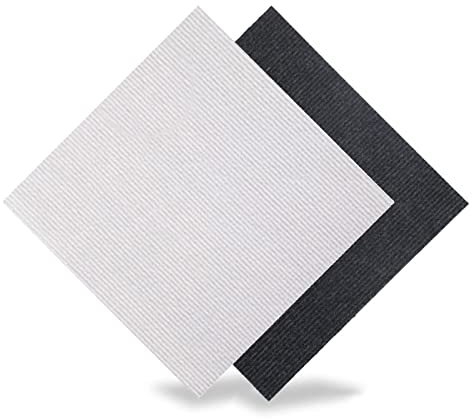 12 Quadratfuß Teppichfliesen Zum Abziehen Und Aufkleben, 30 X 30 cm, Selbstklebende, rutschfeste Bodenmatten, Mehrzweck-Teppichquadrate, Schwarz + Weiß