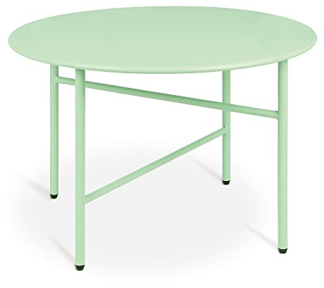 bomoe Beistelltisch Outdoor Gartentisch Rund Tischplatte Kratzfest Balkon | Ø53cm Mint leicht In- & Tisch Terrasse Nachttisch Bett Schlafzimmer Stabiler Wohnzimmer Couchtisch Metalltisch klein Finn