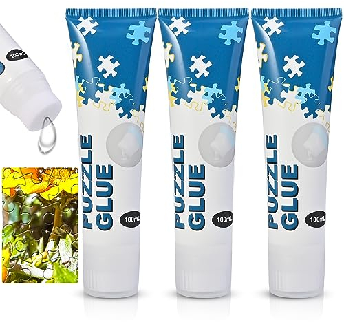 Faburo Puzzle Kleber Transparent, Puzzlekleber 3er-Pack, Puzzle Kleber um Puzzles zu fixieren und Aufzuhängen, 300ml Puzzle Zubehör | Puzzle Conserver - 100ml pro Flasche