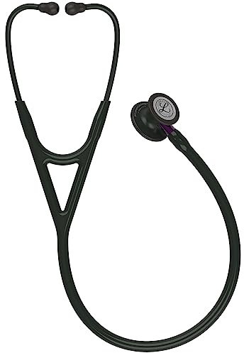 3M Littmann Cardiology IV Stethoskop mit Gratis Gravur und Penlight (Schwarz/Black Edition/Violet Stem)